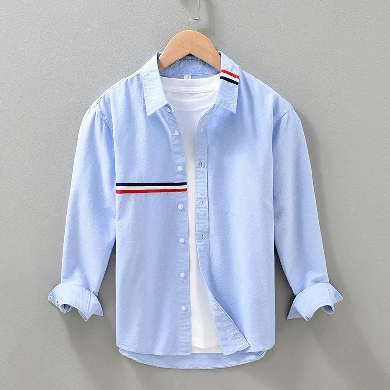 Hong Kong style ins loose cotton blend shirt in non-ironing fabric available in multiple colours and sizes