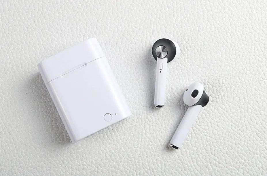 Sports Bluetooth wireless headset in black, silver, gold, red, and rose gold colours.