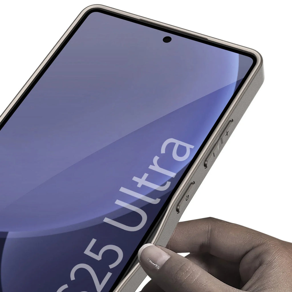Built-in wireless charger magnetic split wallet phone case with stand for Samsung S24Ultra in plain leather frosted finish, Titanium Black colour