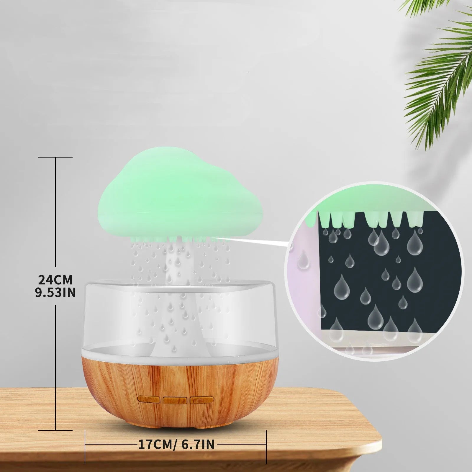 White cloud-shaped humidifier with essential oil diffuser and colour-changing night light.