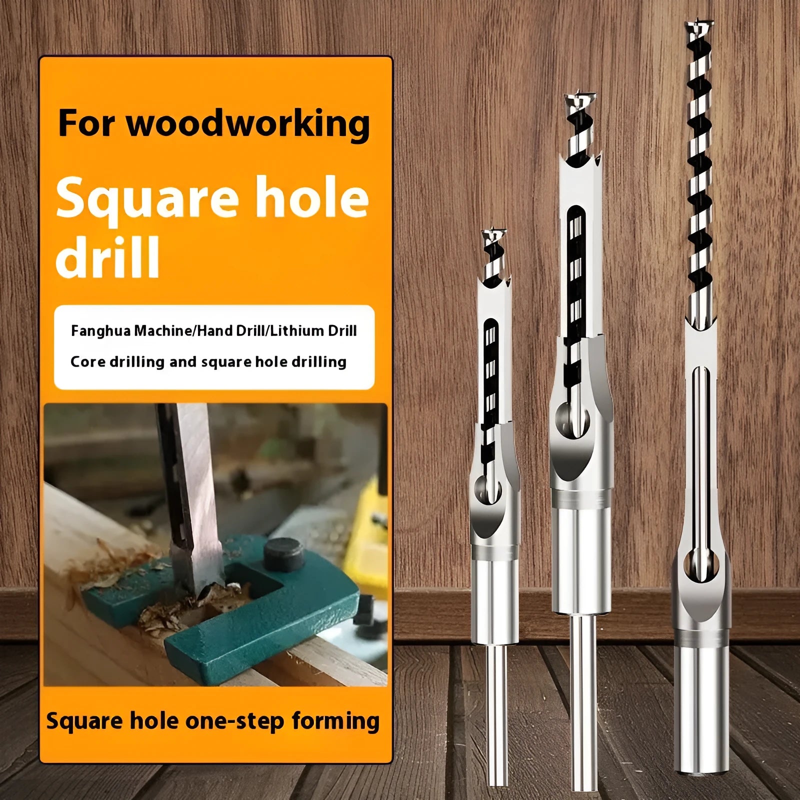 12.7mm square hole drill bit woodworking tool with carbon steel construction