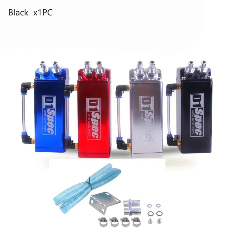 D1 engine oil catch tank in red, blue, black, silver colours for car secondary intake exhaust gas pipe modification