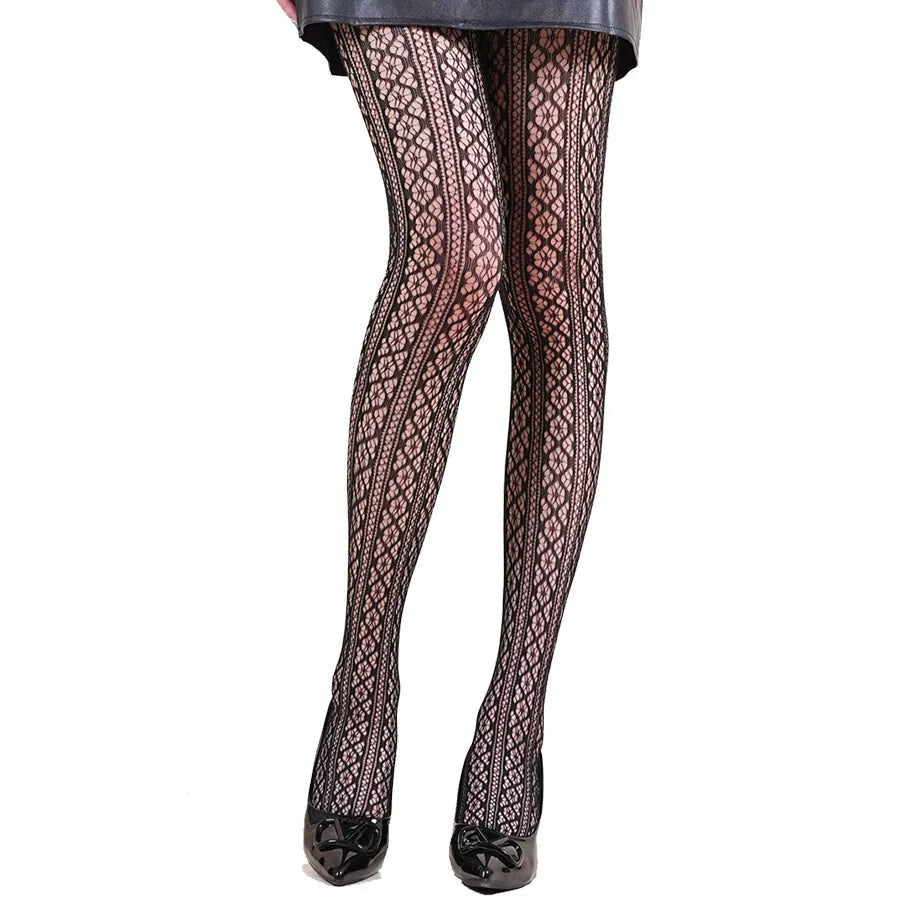 Halloween spider web leopard print fishnet stockings in free size nylon, anti-snagging women's hosiery