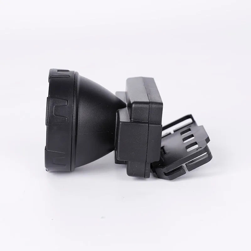 Black outdoor LED rechargeable waterproof headlamp with ABS body and 3W light beam
