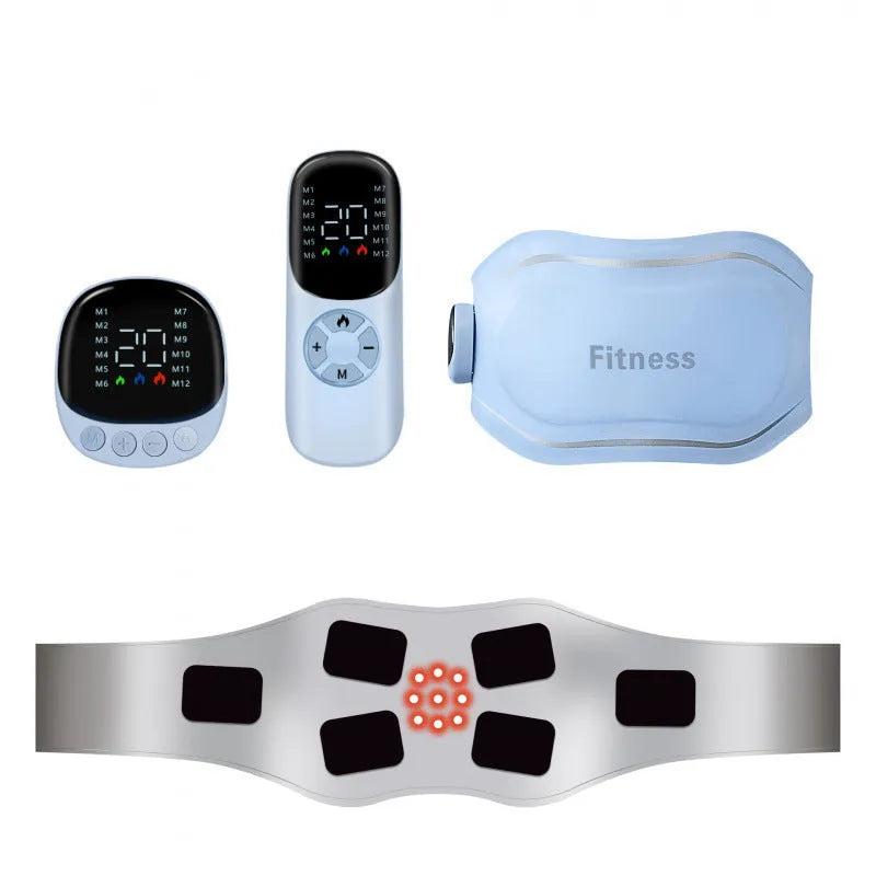 Azure rechargeable red light hot compress massage belt with remote control, ABS PVC, variable speed