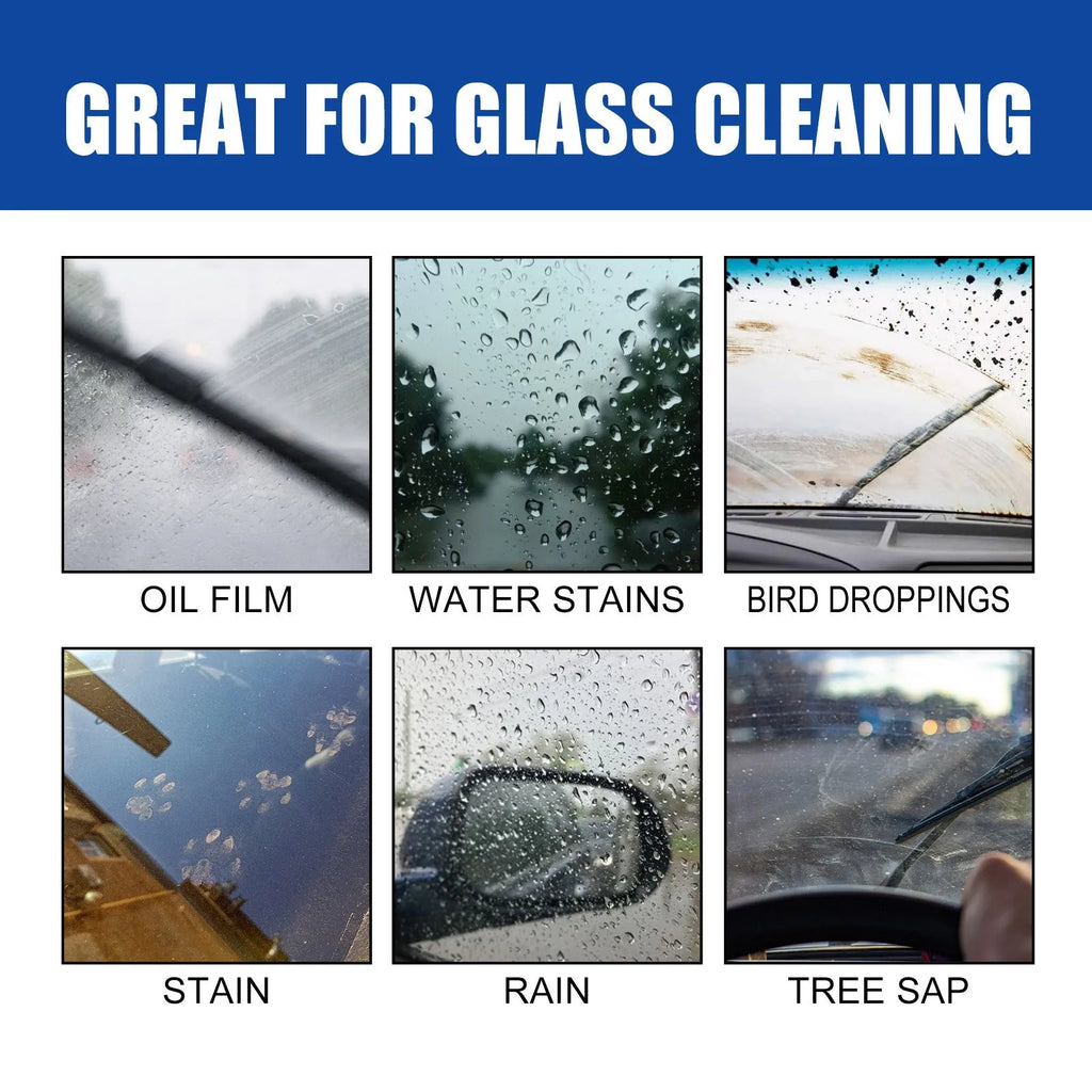 120ml car window glass cleaner spray bottle with cleaning sponge for oil film removal