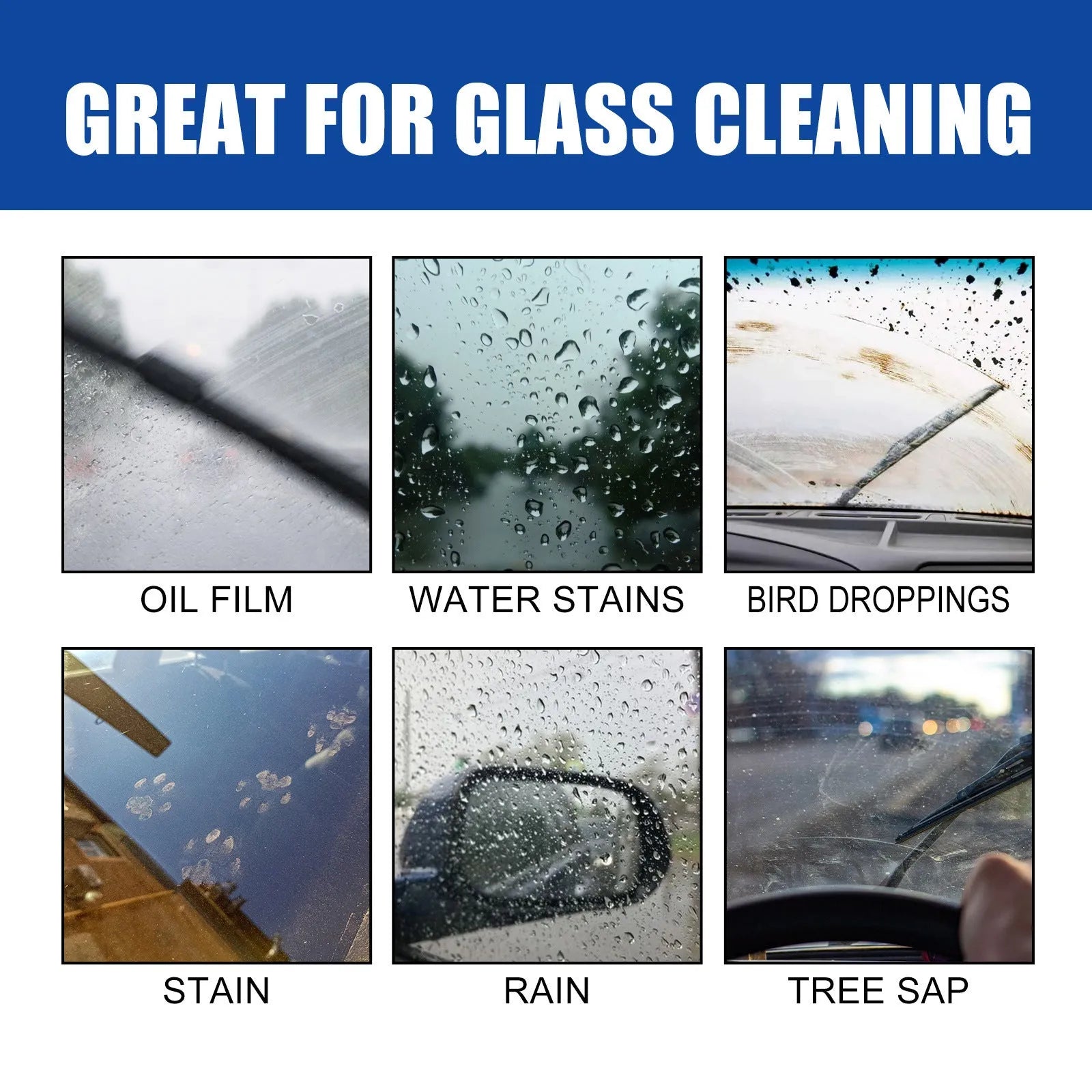120ml car window glass cleaner spray bottle with cleaning sponge for oil film removal