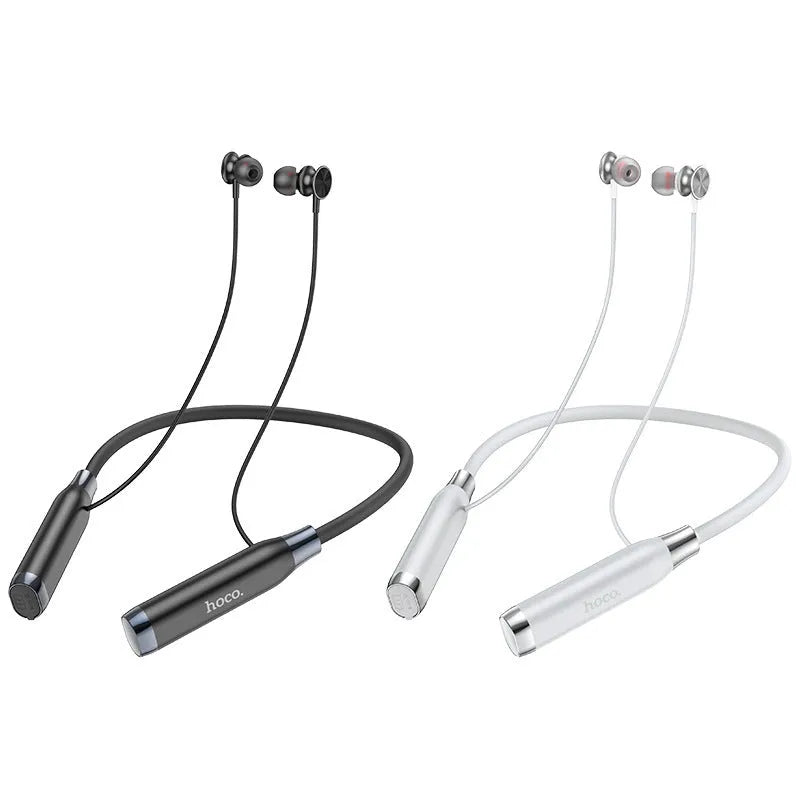 Halter wireless sports Bluetooth earphone with neck hanging design and digital display in black colour
