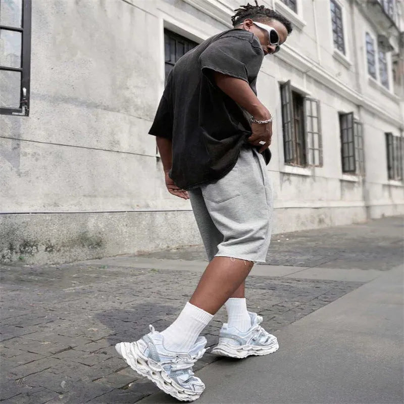 Men's straight leg trousers in plus sizes with hip-hop street style for sports wear