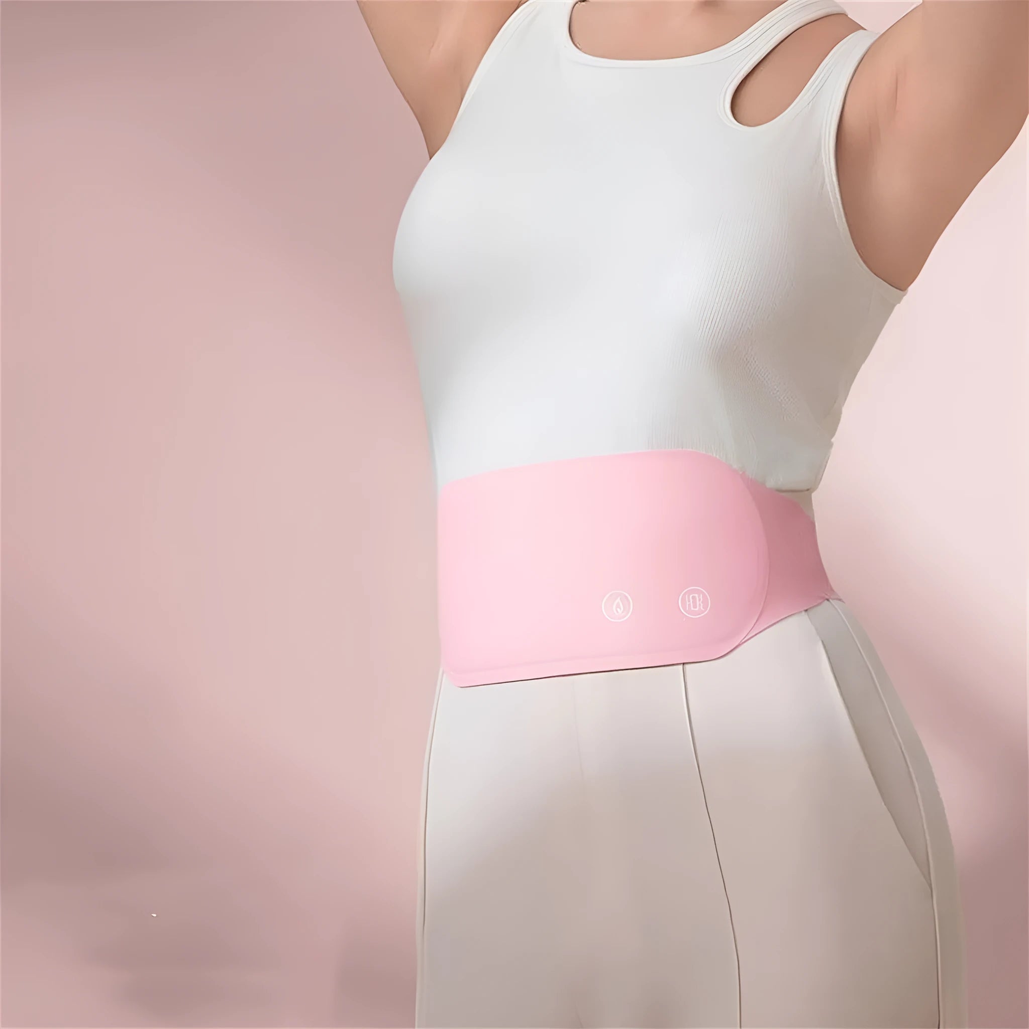 Warm belt with soft Lycra fabric, 5000mAh battery, APP control, and gift box packaging for stomach ache relief