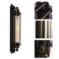 Retro industrial iron devil island flute wall lamp in black finish with visible metal shade
