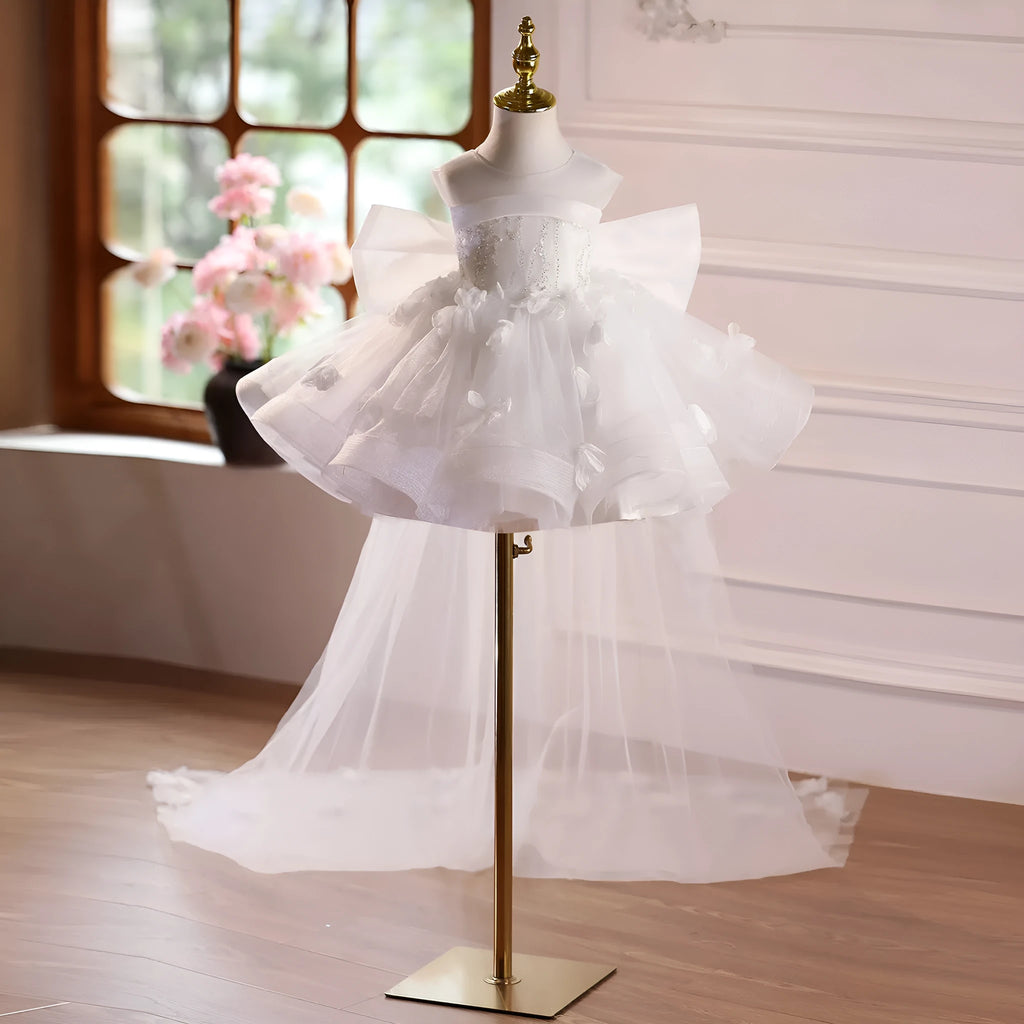 Senior Sense Of Host Piano Playing Dress white slim fit sleeveless round neck short length