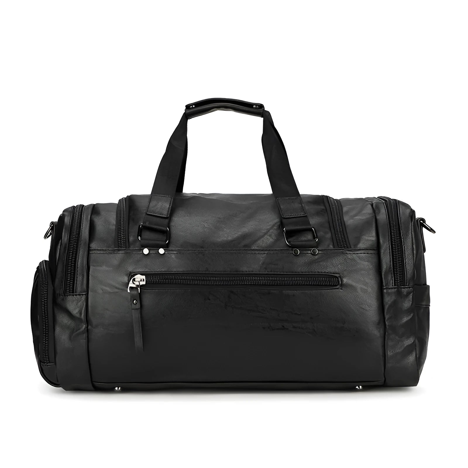 Large black travel shoe bag with dimensions 52cm by 19cm by 27cm.