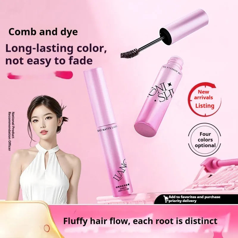 Long-lasting velvet fog eyebrow cream in 4.5g container with four colour options