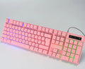 Mechanical feeling computer keyboard with colour options including white, rainbow and luminous character variants