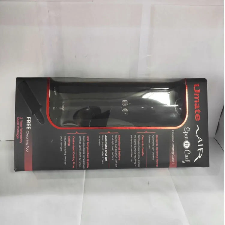 Rose Curler LCD display ceramic curling wand with adjustable temperature 80-210°C in black
