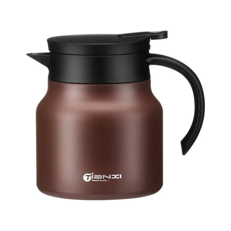 Ceramic tea kettle with water separation, 800ml capacity, in black colour