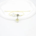 Glass dried flower bracelet with real preserved flowers in colourful beads, hand-woven construction