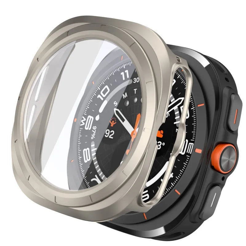 Samsung Galaxy Watch Ultra 47mm PC protective cover in black, showing all-inclusive design.