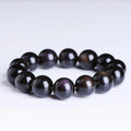 Unisex polished crystal Pi Xiu bracelet in ethnic geometric design with ice stone beads.