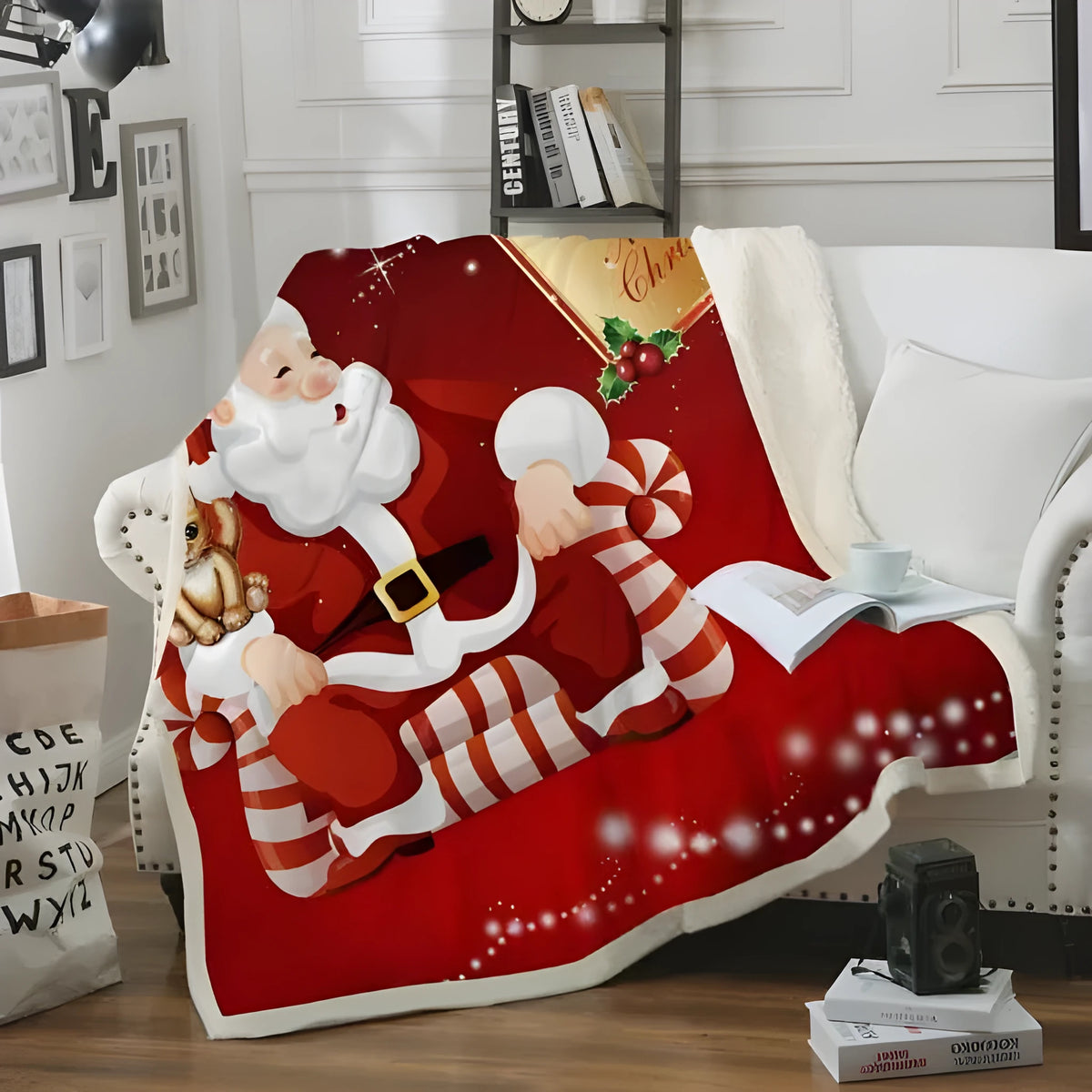 Coral fleece sofa blanket in polyester with HD printing, shown in 150x100cm and 150x130cm sizes
