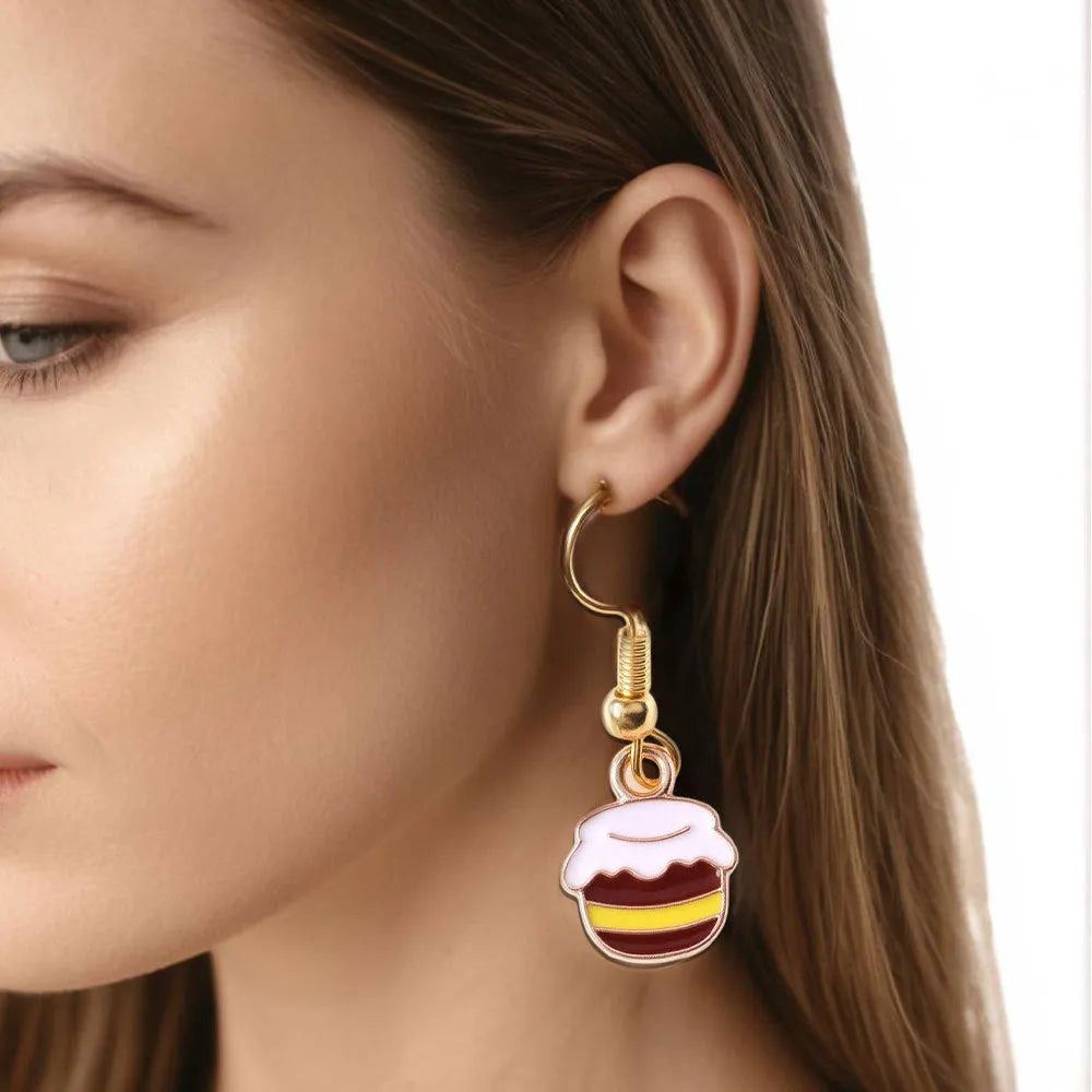 Cartoon bee creative earrings for women alloy electroplated finish pastoral style