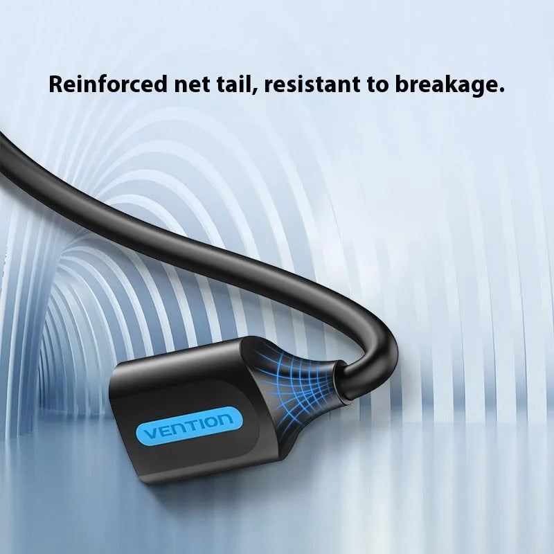 Black USB A Male to AM extension cable with straight head PVC construction showing connector details