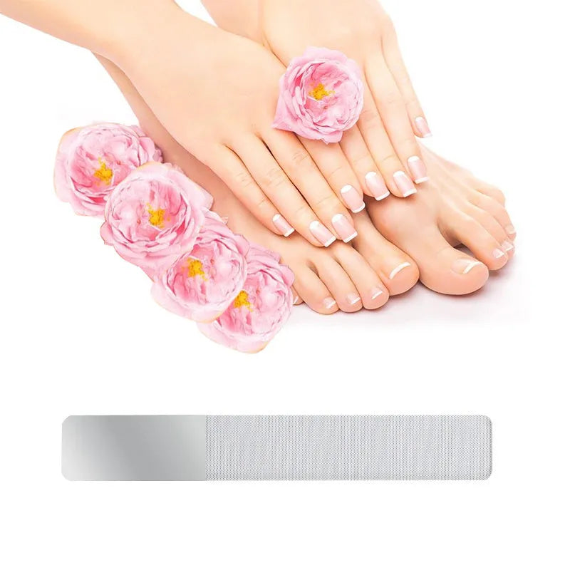 Transparent nano glass nail file 9 x 1.3 x 0.2 cm for physical nail polishing without polish