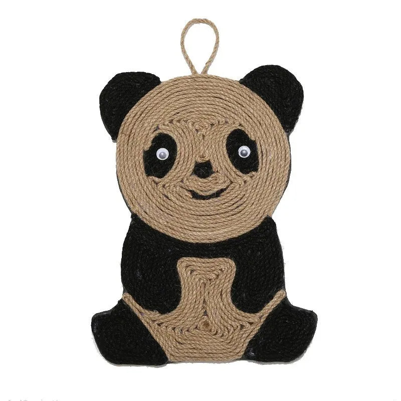 Panda design cat scratching pad with sisal surface measuring 54cm long with skid-proof bottom