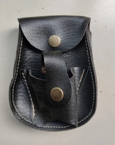 Slingshot leather belt bag with steel balls for outdoor hunting use