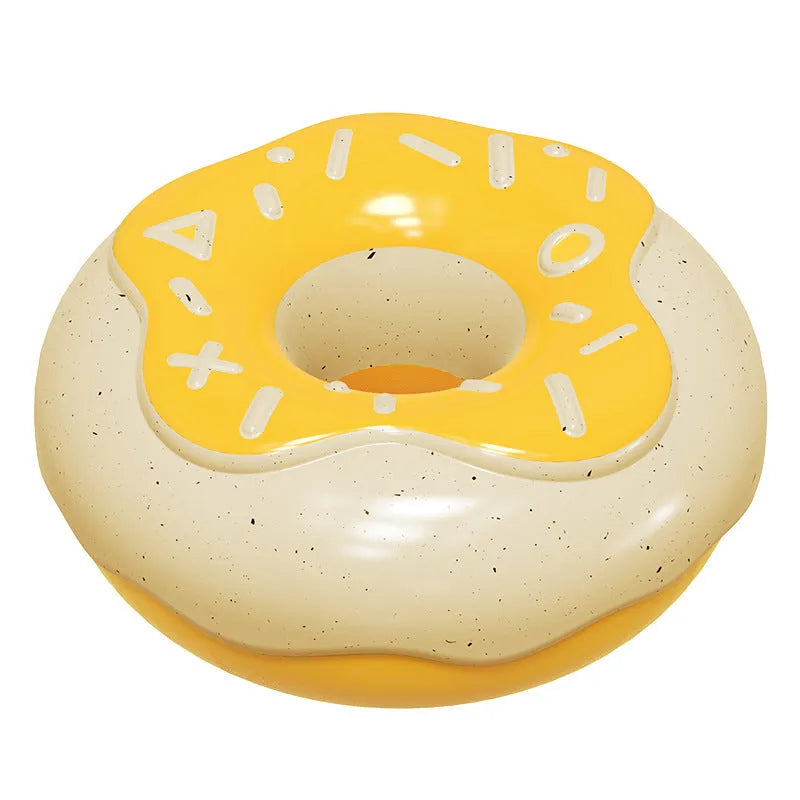TPR donut-shaped dog chew toy in pink, chocolate or yellow with molar teeth cleaning sound squeaker
