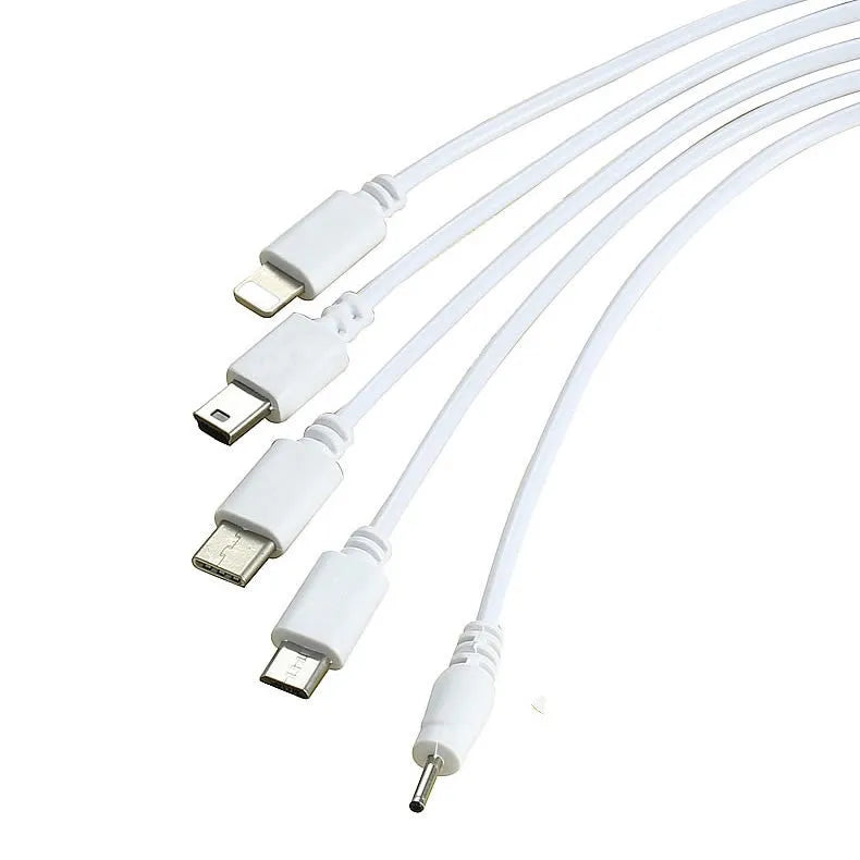 Four-in-one 120cm USB charging cable with Type C, Micro USB, Mini USB, and Nokia 2.0 connectors