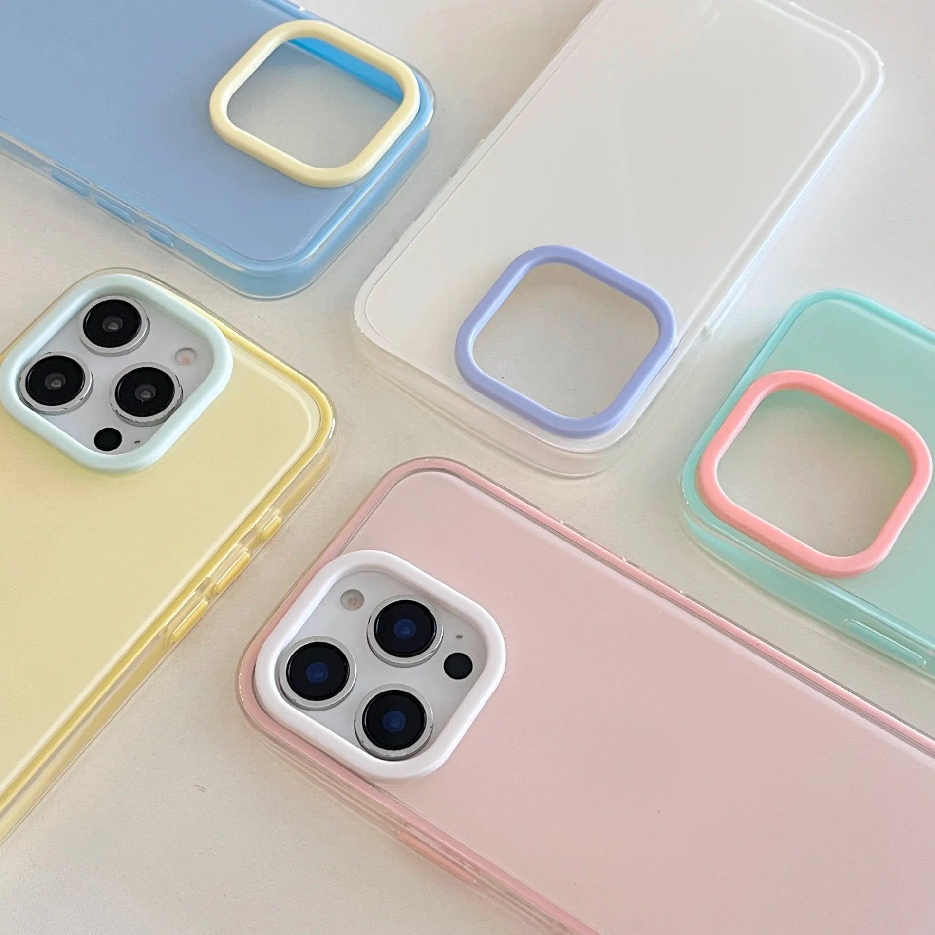 Simple solid colour jelly silicone all-inclusive phone case for iPhone models on a white background.
