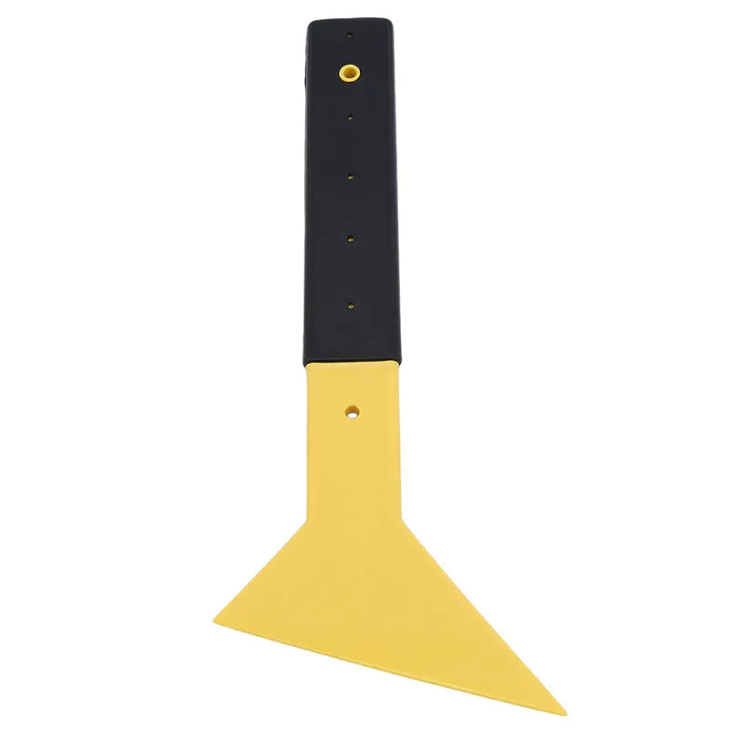 Yellow auto glass film tool scraper with 15cm width and 32cm length, made from high temperature resistant plastic