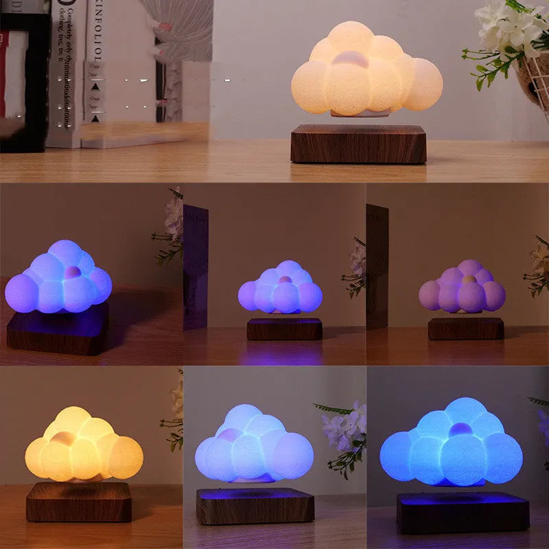 Magnetic levitation cloud lamp with 3D printed floating cloud and touch sensor base