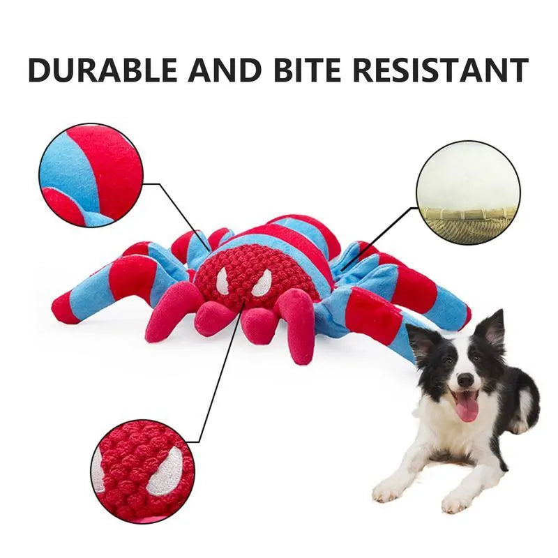 Red teddy dog toy for medium and large dogs with bite-resistant construction and squeaker