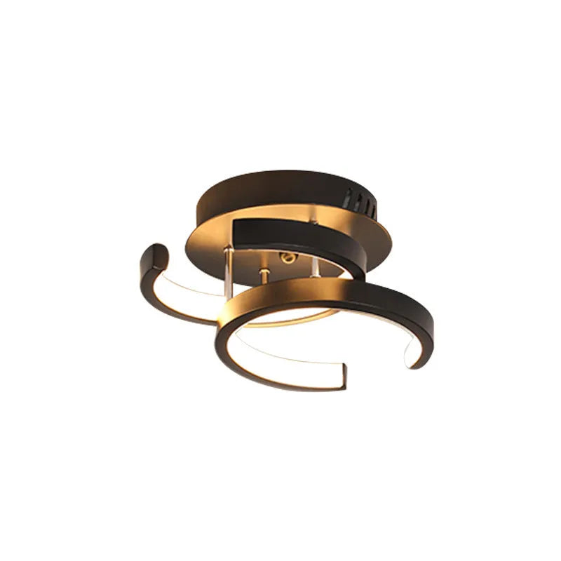 Commercial corridor aisle lights in black double semicircle or white double circle designs with remote control