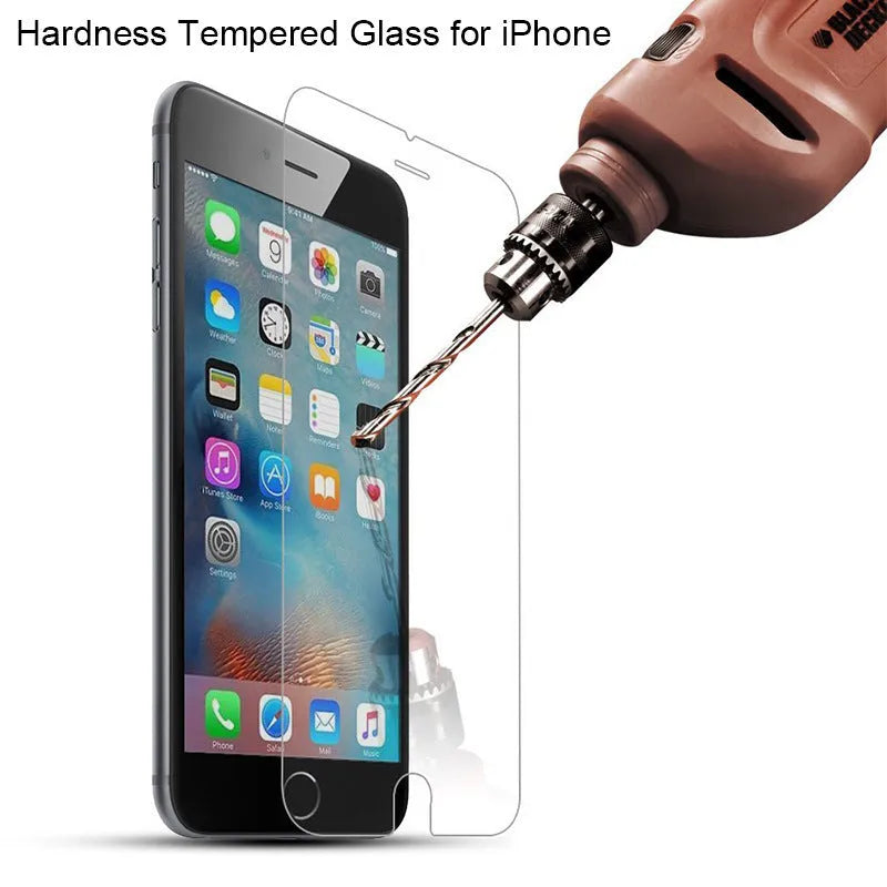 Clear tempered glass iPhone screen protector with anti-fingerprint coating