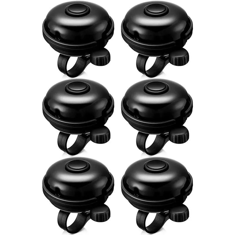 Black 58mm mountain bicycle bell with ABS plastic construction and mounting fixture