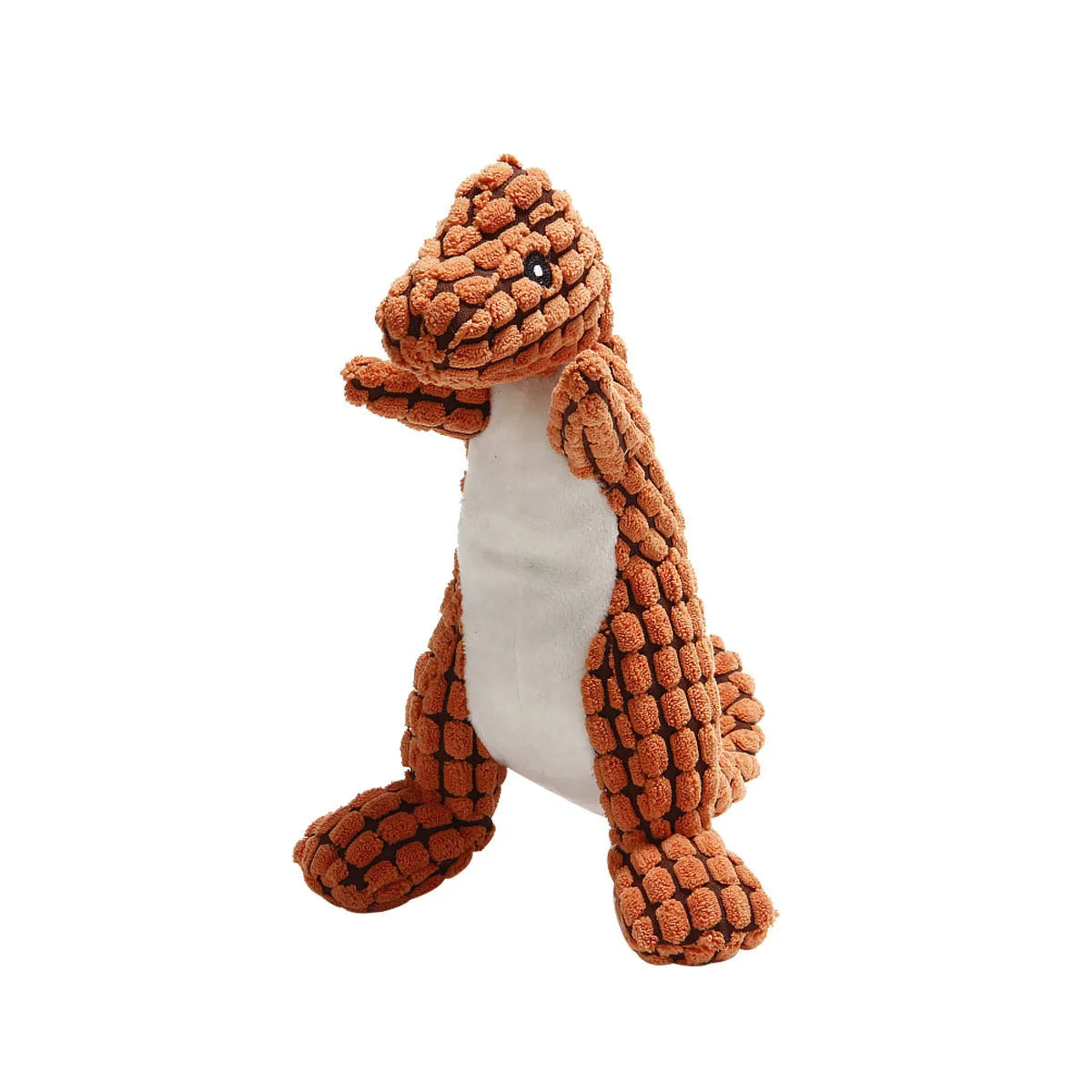 Grey, green, or orange dog toy with sound for bite-resistant chewing and boredom relief