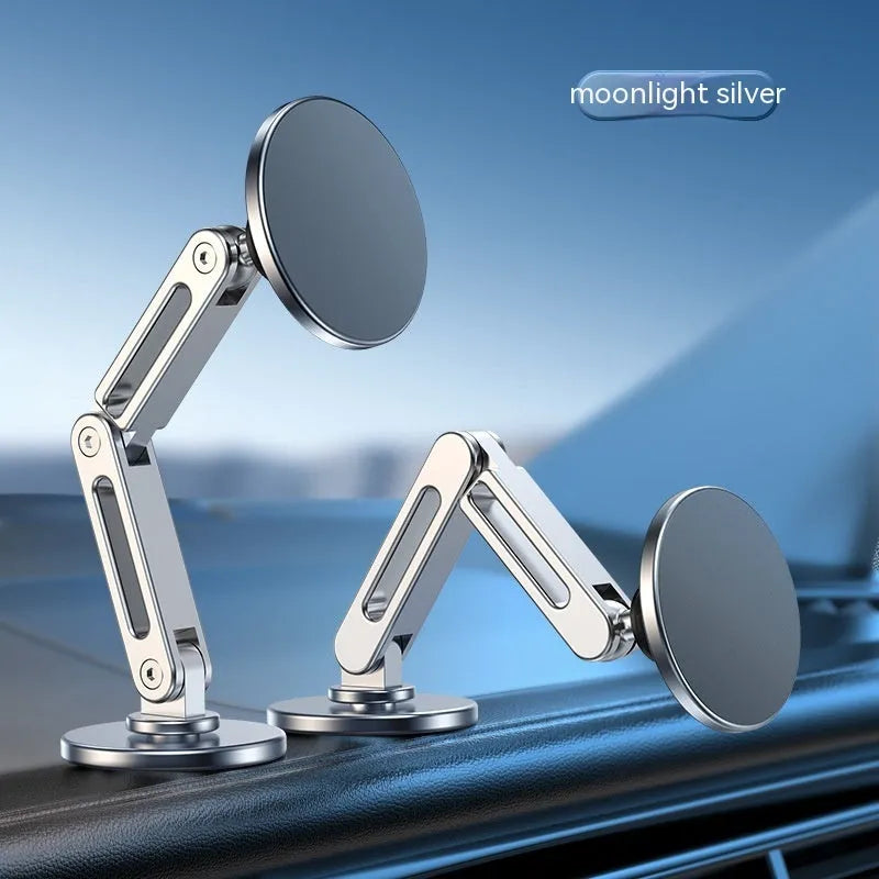 Magnetic car phone holder hanging screen mount 360 rotating aluminium alloy moonlightsilver noblblack