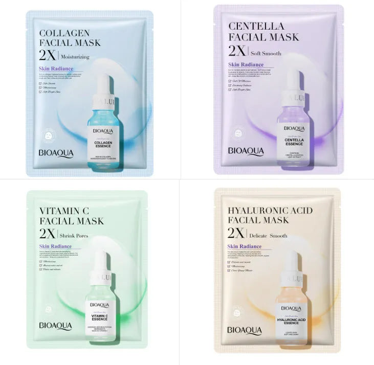 Collagen and hyaluronic acid face sheet mask set with 30g gel formula