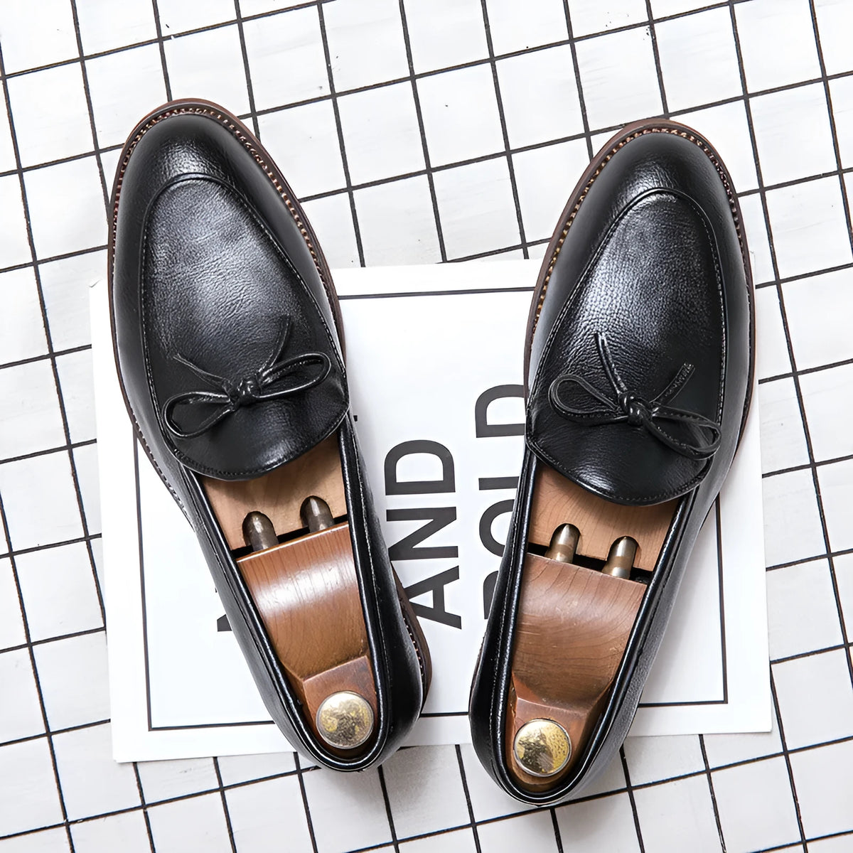 Business leather casual shoes low-top round toe black brown men's footwear