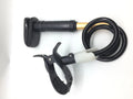 A long, black aluminium alloy ventilator hose bracket for securing medical tubing at a bedside.