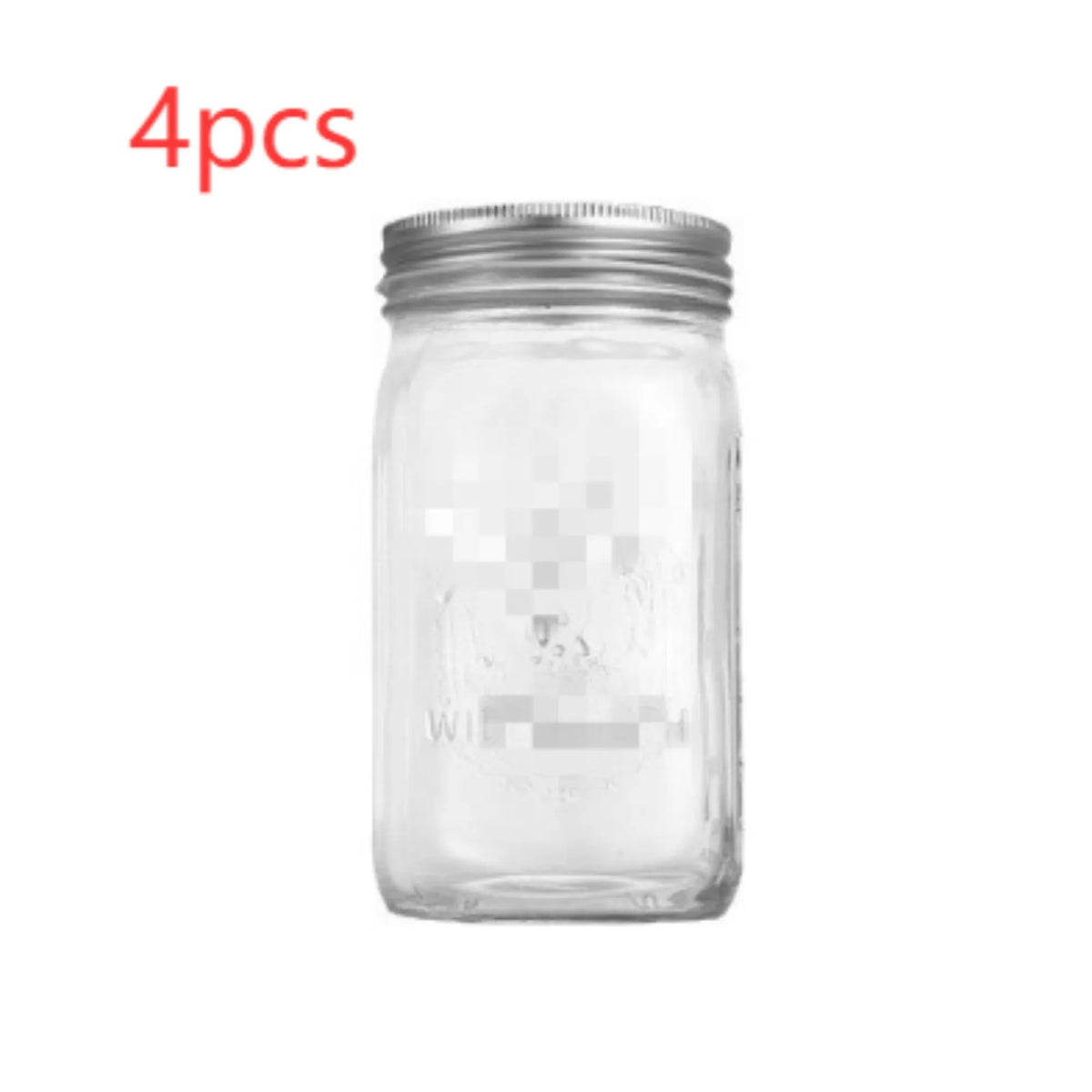 Transparent high white glass Mason storage jar for jam and honey, 70mm and 86mm neck, 250ml to 1000ml