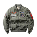 Men's slim-fit black retro stand collar cotton-padded coat with patch pockets