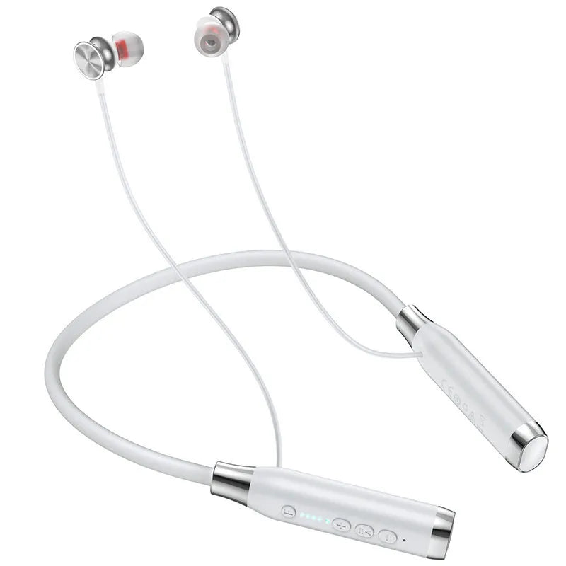 Halter wireless sports Bluetooth earphone with neck hanging design and digital display in black colour