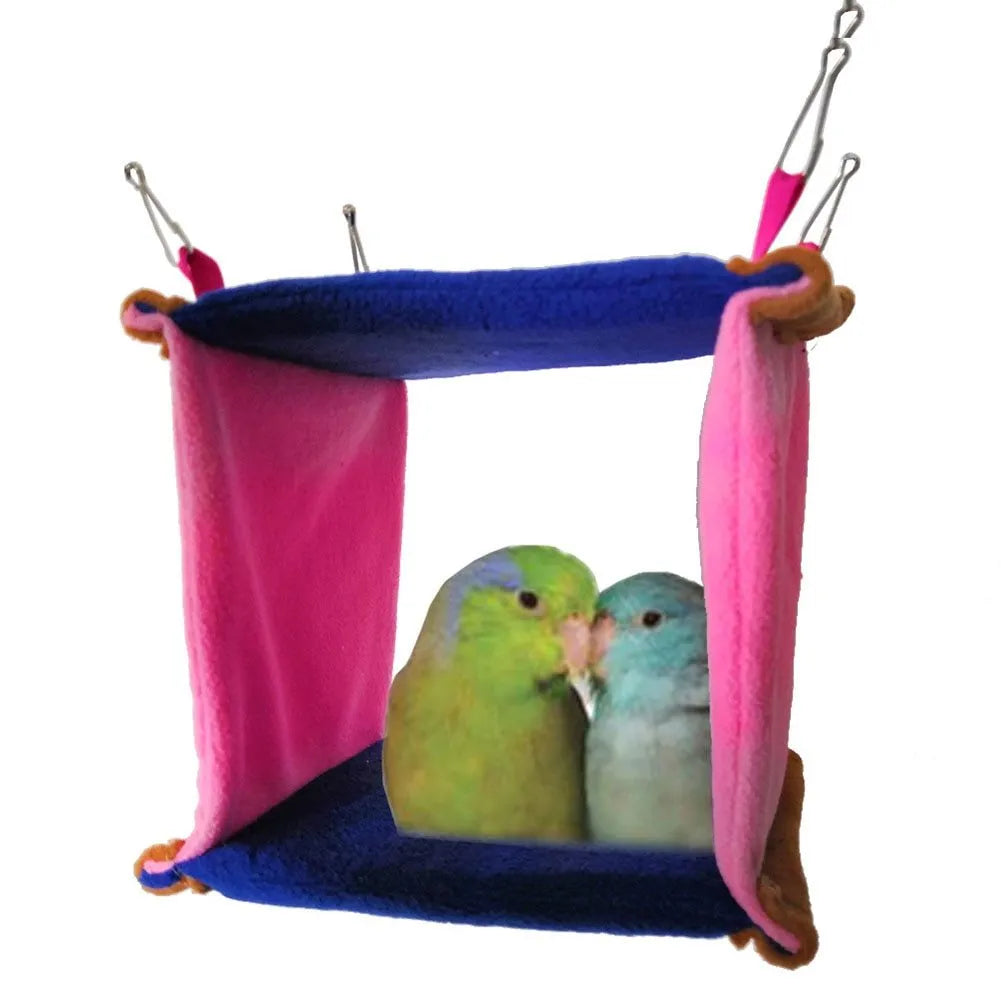 Bird hammock nest sleeping bed in cylinder shape with plush material for small pets