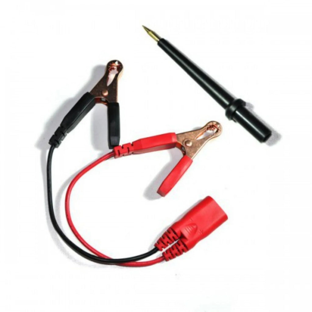 Blue PowerTest PT150 automotive circuit test pen with TFT display, cables, and rugged case for vehicle diagnostics.