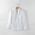 Men's lightweight linen thin coat with size stick pockets in solid colour